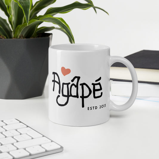 Agape White glossy mug